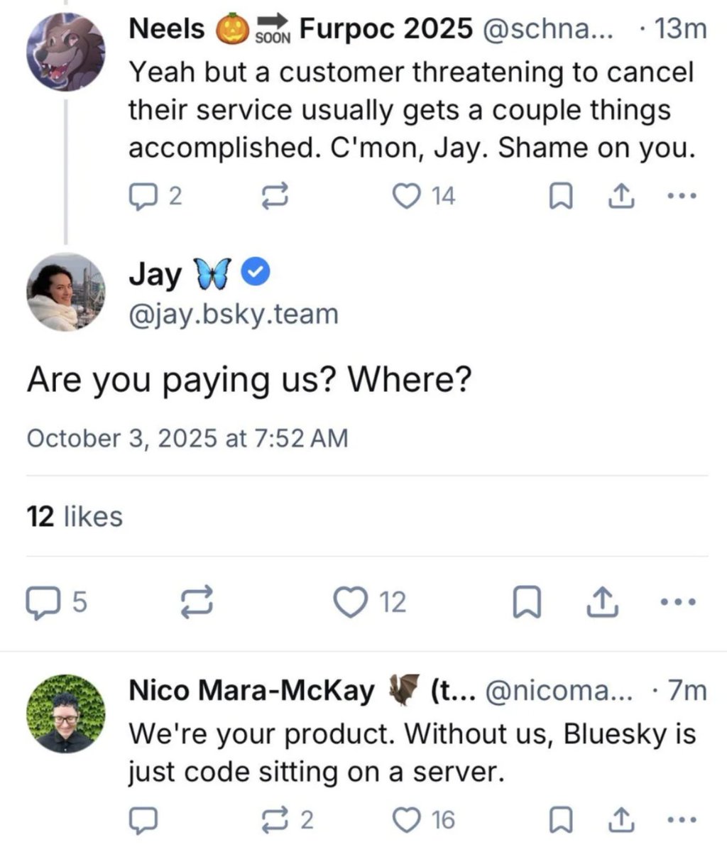 KeyTryer's tweet image. Btw the Bluesky userbase is currently threatening another &quot;posters&apos; strike&quot; again to get the staff to ban Jesse Singal, who doesn&apos;t even use Bluesky, and the CEO is finally starting to lose it with them