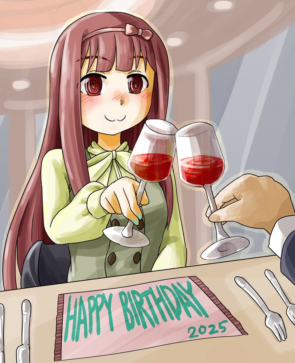 田中琴葉 「#田中琴葉誕生祭2025 #田中琴葉生誕祭2025 #ミリシタ 緊張ディナー。も」|月草リツ@Skeb募集中のイラスト