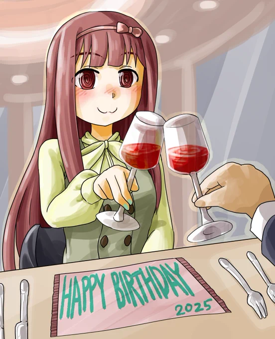 #田中琴葉誕生祭2025 #田中琴葉生誕祭2025 #ミリシタ 緊張ディナー。もちろんノンアルですよ。