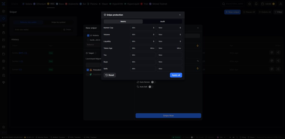 🚀Thử Thách 1000$ test Snip Hàng Loạt Meme (có thể thành công or thất bại)

👀 Việc rải sniper này để né được những kèo farm thì phải filter lại vol và holder để né những kèo farm  

Mình sẽ dùng 1000$ này để test và tìm ra filter để tỉ lệ winrate là tốt nhất