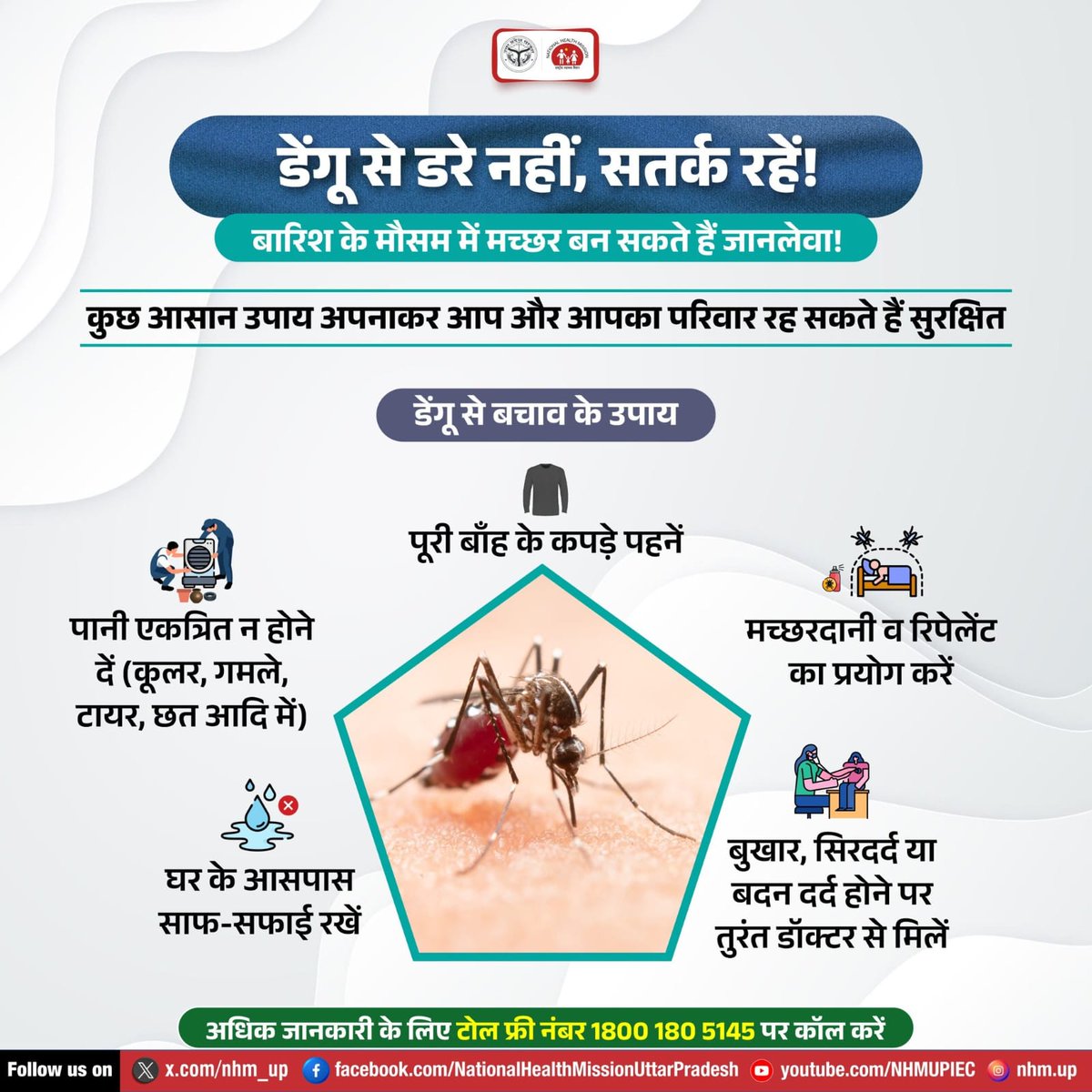 NHM UP (@nhm_up) on Twitter photo बारिश के मौसम में डेंगू का खतरा बढ़ जाता है। अपने और अपने परिवार को सुरक्षित रखने के लिए सावधानी बरतें। कुछ आसान उपायों से डेंगू से बचाव संभव है।
Dengue| Monsoon | Prevention| Safety| Health
#StopDengue #DengueAwareness #StaySafeStayHealthy #MonsoonHealthTips #ProtectYourFamily बारिश के मौसम में डेंगू का खतरा बढ़ जाता है। अपने और अपने परिवार को सुरक्षित रखने के लिए सावधानी बरतें। कुछ आसान उपायों से डेंगू से बचाव संभव है।
Dengue| Monsoon | Prevention| Safety| Health
#StopDengue #DengueAwareness #StaySafeStayHealthy #MonsoonHealthTips #ProtectYourFamily