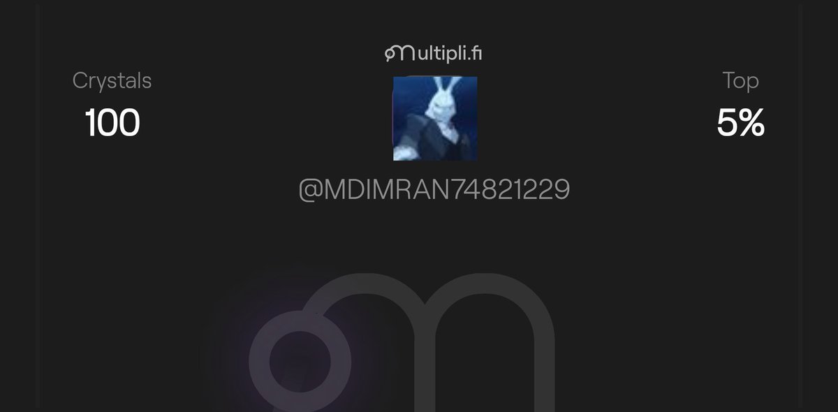 Hard work pays off 💪 100 Crystals &amp; counting... #Top5Percent #MultipliFi