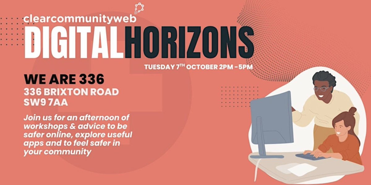 Celebrate International Day of Older People and Cyber Awareness Month with <a href="/ClearCommunity/">ClearCommunityWeb</a> this Tuesday, 7 October 📣 
Join them to improve your online skills 📲 
Learn about the NHS online 🙌 
Tickets➡️  
eventbrite.co.uk/e/digital-hori…