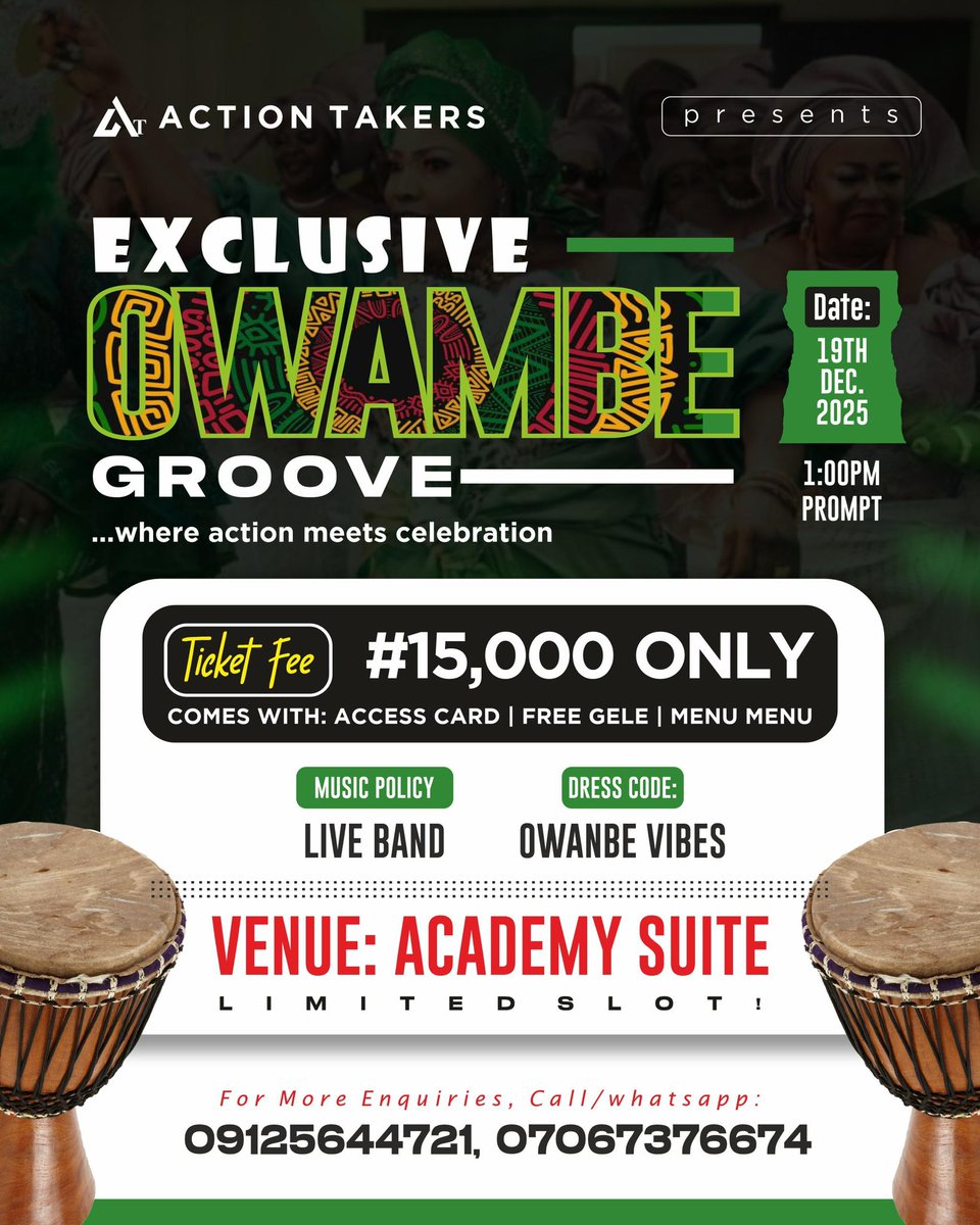 cryptoLurd's tweet photo. Exclusive Owanbe Groove happening this December in the city of Abeokuta. Let’s parrry like never before 💃 💃 🔥🔥🔥🔥🔥🔥🔥🔥🔥🔥🔥🔥
@HafeezAkanni_ 
@TaoFeek182 
@Asani_Alimi 
@JustBash007 help me retweet Edakun🙏🙏 https://t.co/KGtN0a7aNN