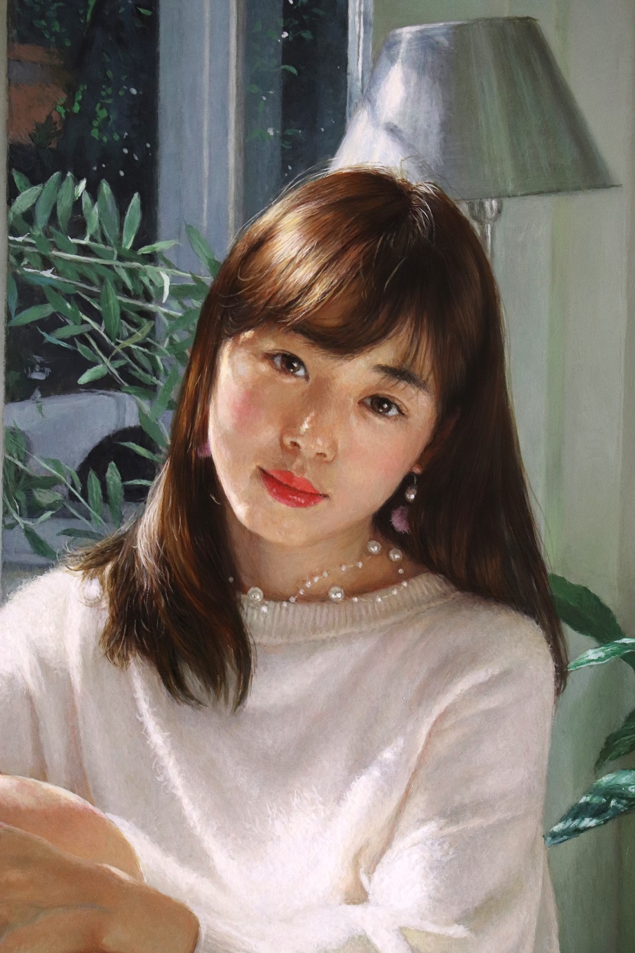 中上誠章、【何かいいこと】、希少な額装用画集より、新品額装付 中上誠章、【何かいいこと】、希少な額装用画集より、新品額装付