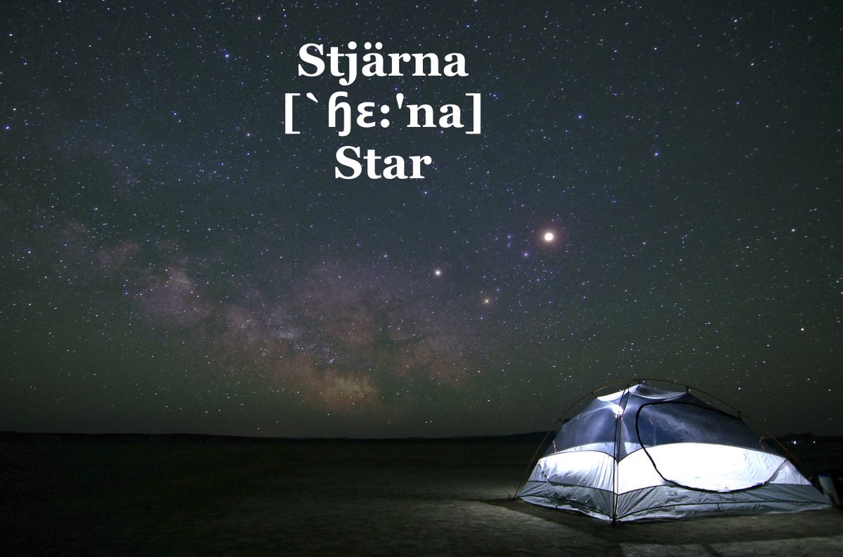 SpeakSwedish's tweet photo. #Swedish word of the day: #Stjärna (#star) is particularly hard to get right for many, with the specific "stj-sound". #swod https://t.co/8HPD97nn2z