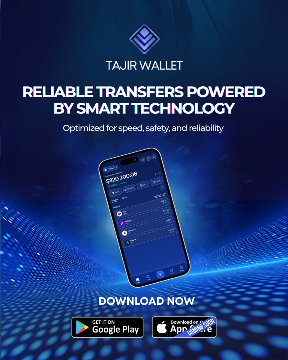 TajirWallet's tweet photo. β‘ Every move optimized.
Tajir Walletβs routing tech ensures faster, safer asset transfers.
Smart transfers, built-in.
Download Now: https://t.co/plp0r82LRL
#Web3 #DeFi #Blockchain #TajirWallet #DigitalOwnership #YourControl #BlockchainTechnology #Cryptocurrency #Technology https://t.co/7kMGRNidlT