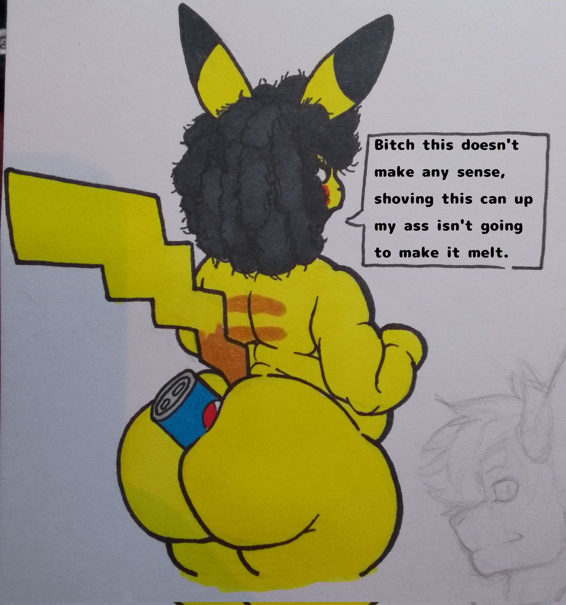 A little drawing for my good buddy <a href="/ImDaJasperBaby/">Jasper (check pinned plz lol)</a>. Today I bring Kayden, the fat and big-ass Pikachu I hope you like these little drawings.