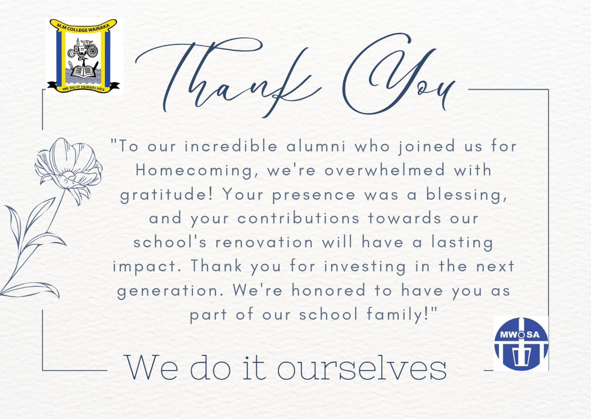 MMWOSAOfficial's tweet image. Thank you #wacos #mmcollegewairaka #wairakacollege #wedoitourselves