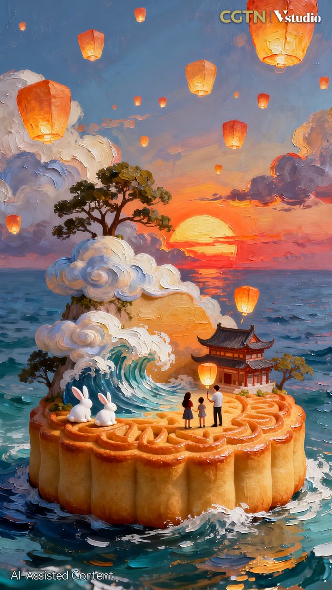 CGTNFrancais's tweet image. #CgtnFDigital #ChasingTheMoon #GoldenWeek #ChinaGlowUp #MoonlitMoments Le gâteau de lune : bien plus qu'une douceur, un reflet de la sagesse chinoise
Un gâteau de lune est bien plus qu'une pâtisserie : il reflète la manière dont la philosophie chinoise perçoit le monde.
Rond mais