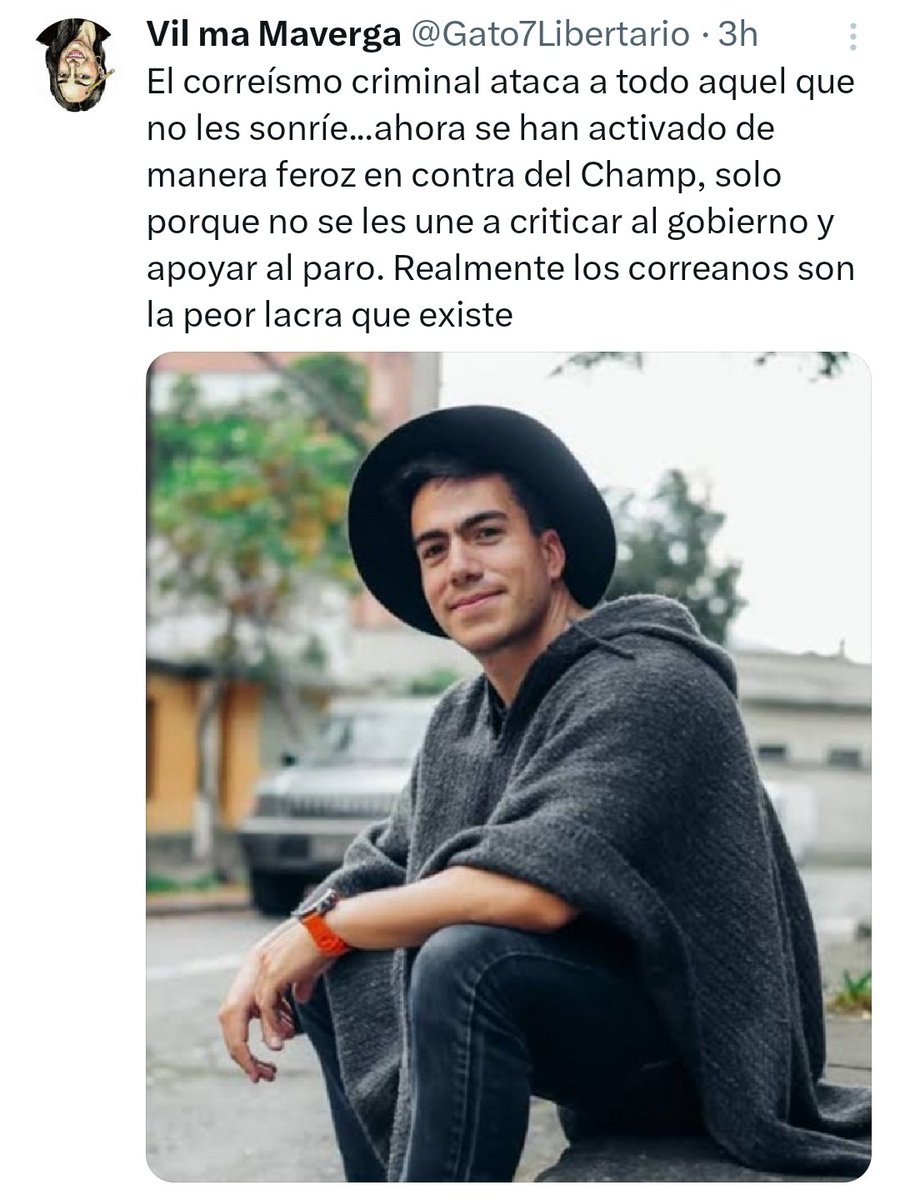 mdjohanlopez's tweet photo. @Gato7Libertario Me imagino q si fuera servil @vilmavargasva , serías Vil ma Hermosa, pero como no eres lo q escribes, sino q eres lo q escupes. Está gente se sacia por el morbo de muchos, por la sangre en las calles, por el ver a su enemigo no pagar justamente, sino sufrir vilmente. #ElChamp https://t.co/ZA9xGM6fSq