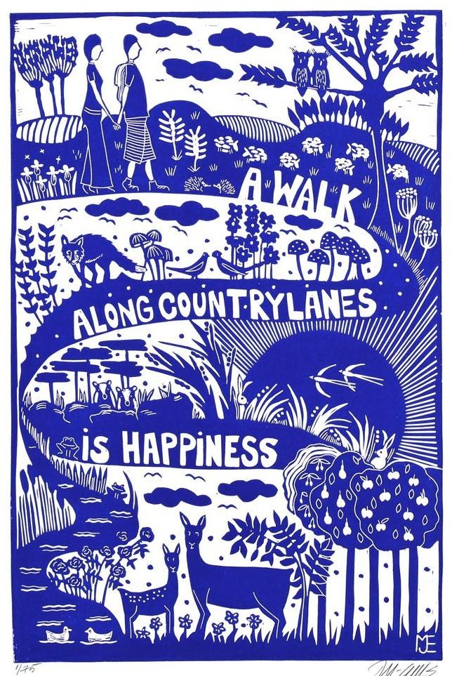 Linocut by #printmaker Mariann Johansen-Ellis #WomensArt