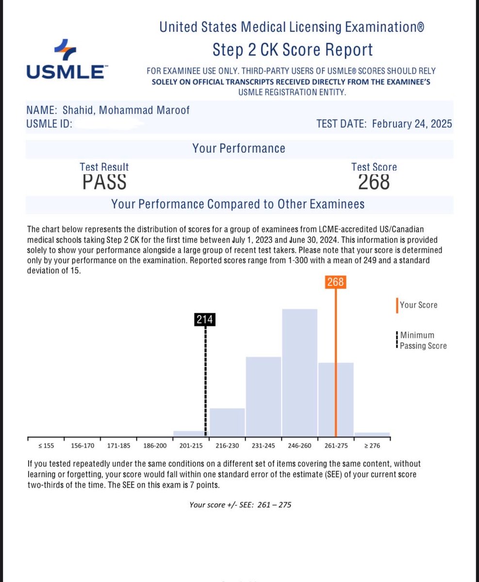 MaroofShahid5's tweet image. ECFMG Certified ☑️ 
Step 2 CK done ☑️ 
Each step of this journey has tested and shaped me. Grateful for the progress, hopeful for what lies ahead. Every milestone tells a story ✨ 
#MedTwitter #MedEd 
#ERAS #Match2026 #USMLE #internalmedicine
