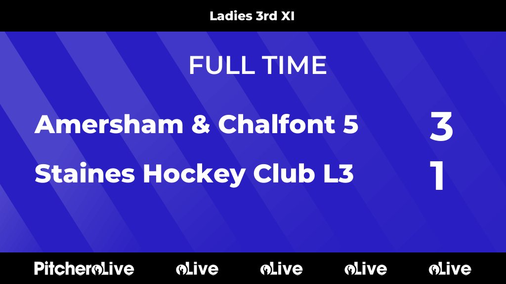 FULL TIME: Amersham &amp; Chalfont 5 3 - 1 Staines Hockey Club L3
#AMESTA #Pitchero
staineshockeyclub.com/teams/228653/m…