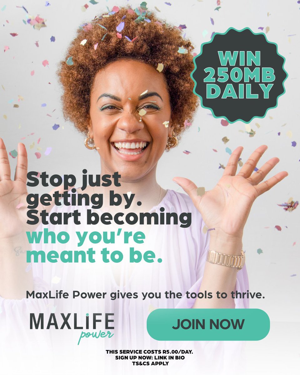 MaxLife_Power's tweet photo. Stop just getting by—start stepping into the person you’re meant to be. MaxLife Power equips you with the tools, lessons, and mindset shifts you need to thrive, not just survive. 

Sign Up Now for only R5 a day: 
https://t.co/ZTf6Av3yD5
or via the LINK IN BIO.

#MaxLifePower https://t.co/W2FJ5KEtZW