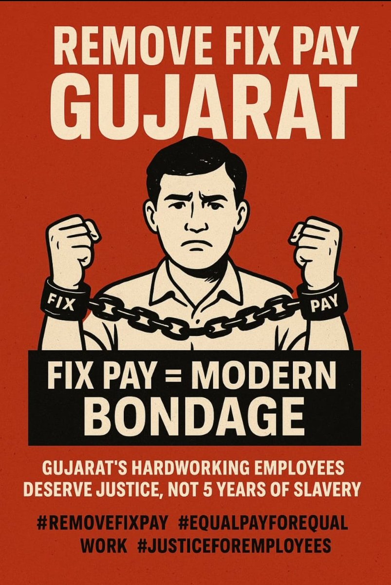 રોલ મોડલ રાજ્ય કે ફિક્સ મોડલ રાજ્ય?
5 વર્ષ સુધી ફિક્સ પગાર રાખી કયા વિકાસની વાત કરીએ છીએ?
<a href="/narendramodi/">Narendra Modi</a>
<a href="/Bhupendrapbjp/">Bhupendra Patel</a>
@MLAJagdish
<a href="/SamirShukla/">Samir Shukla</a>
<a href="/BJP4India/">BJP</a>
<a href="/BJP4Gujarat/">BJP Gujarat</a>
<a href="/AmitChavdaINC/">Amit Chavda</a>
<a href="/CMOGuj/">CMO Gujarat</a>

#Remove5yearFixpay
#Remove_Fixpay_in_gujarat