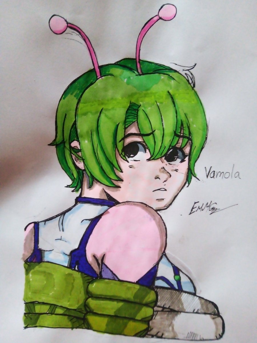 I almost forgot, but here's vamola from dandandan, I'll be drawing more girls with green hair soon. 
#Dandadan #dandadanfanart #DanDaDanS2 #vamola #sketch #ArtistOnTwitter