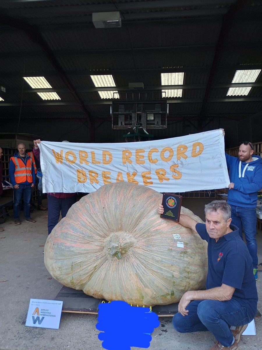 HOMESUPERSTORE's tweet photo. Guinness World Record The Heaviest Pumpkin 1278.8kg / 2819.8 lbs also the Largest Pumpkin by Circumference 649.8 cm 
Massive well done to I &amp; S Paton from Lymington Hampshire UK 💪👏👏
@GWR
@BBCNews @BBCRadioSolent 
#hampshire #Lymington https://t.co/vAeTyXOgdT