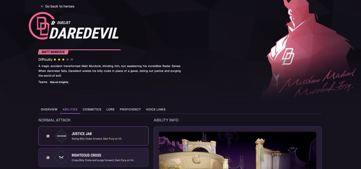 ‼️ Updated with all of the new Season 4.5 content!
😈 View Daredevil here: psylocke.gg/heroes/daredev…

You can also listen to all his voicelines by the amazing <a href="/AleksLeVO/">Aleks Le 😈 DAREDEVIL | Marvel Rivals</a> here! psylocke.gg/heroes/daredev…

#MarvelRIvals
