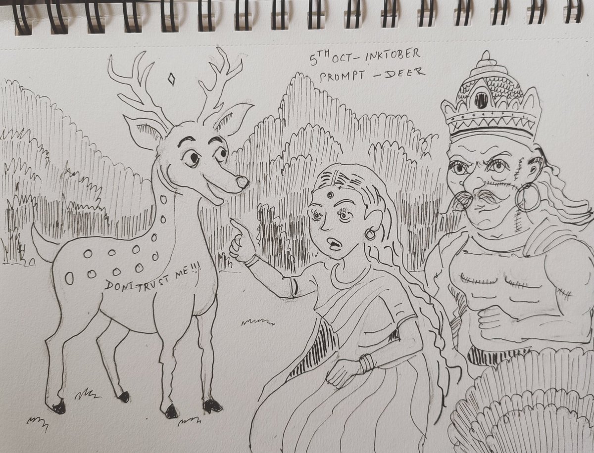 rajeshpillai's tweet image. #inktober Day 5 - Prompt - Deer

#inktober2025 #dailysketching #dailydrawing #inkdrawing #goldendeer