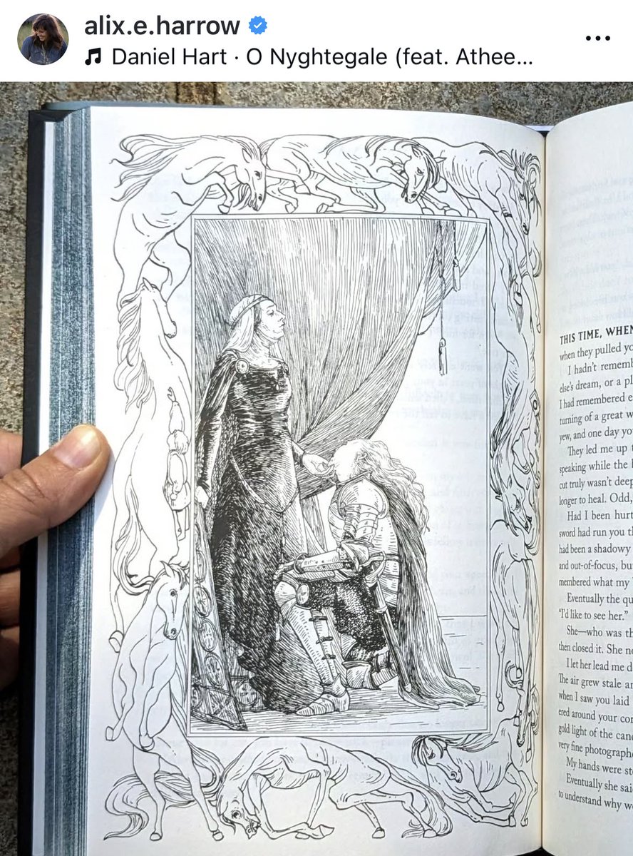 lagunabayfables's tweet photo. oh my god, apparently every regular US hardcover release of Alix E. Harrow’s THE EVERLASTING will have illustrations by @/alicecaoillustration on ig! 

this is so gorgeous, i can’t wait 🥰 https://t.co/HKBj6BV0k6