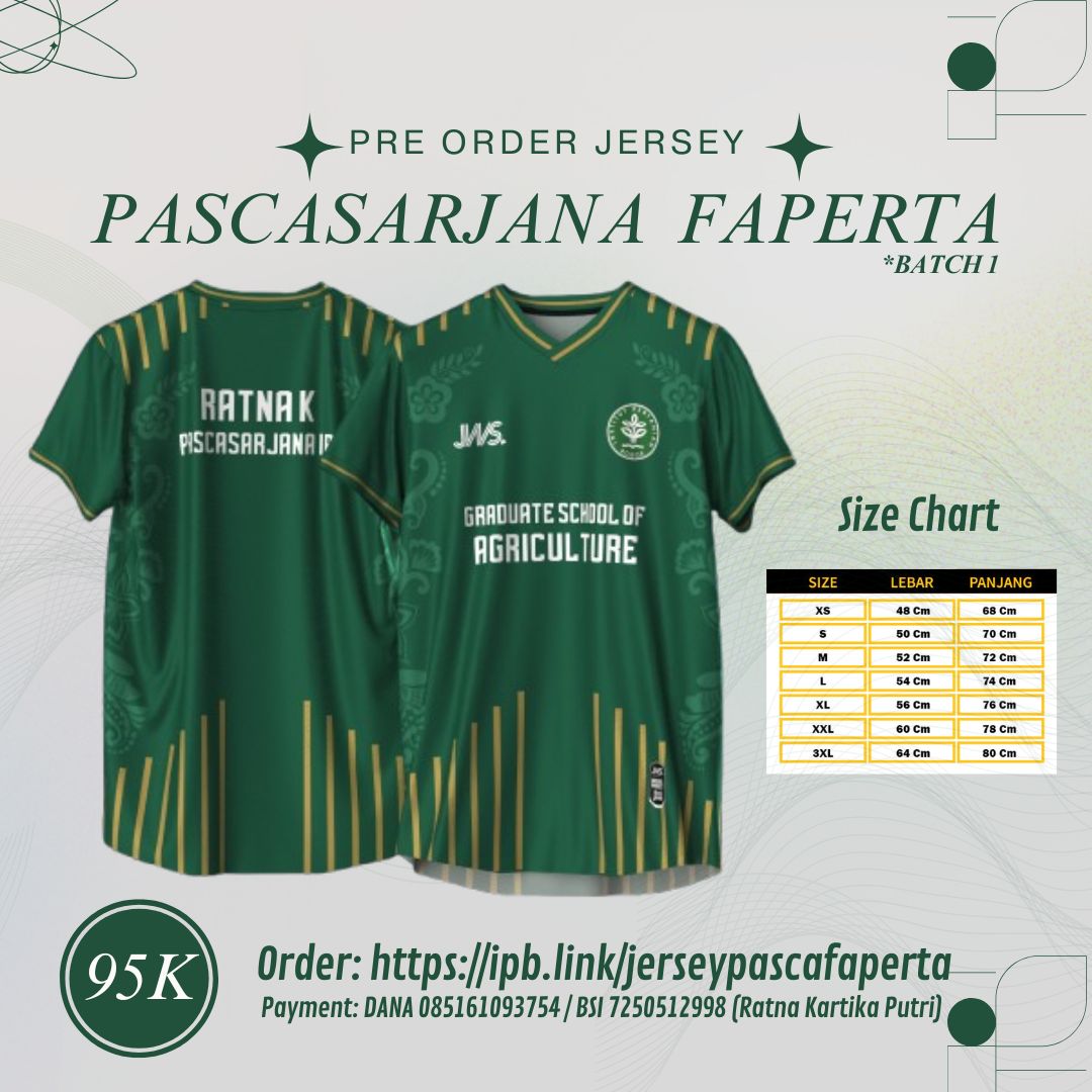 ARIS5U5ANT0's tweet photo. 📢 *OPEN PO JERSEY PASCASARJANA FAPERTA*📢

Pemesanan melalui Google Form berikut:
👉 https://t.co/tiGESbh5Xf 

💳 Pembayaran dapat dilakukan via:

* *DANA*: 085161093754
* *BSI* : 7250512998
  A/n Ratna Kartika Putri

Jangan sampai ketinggalan, segera amankan jersey kalian ✨ https://t.co/qhtSzOhZKn