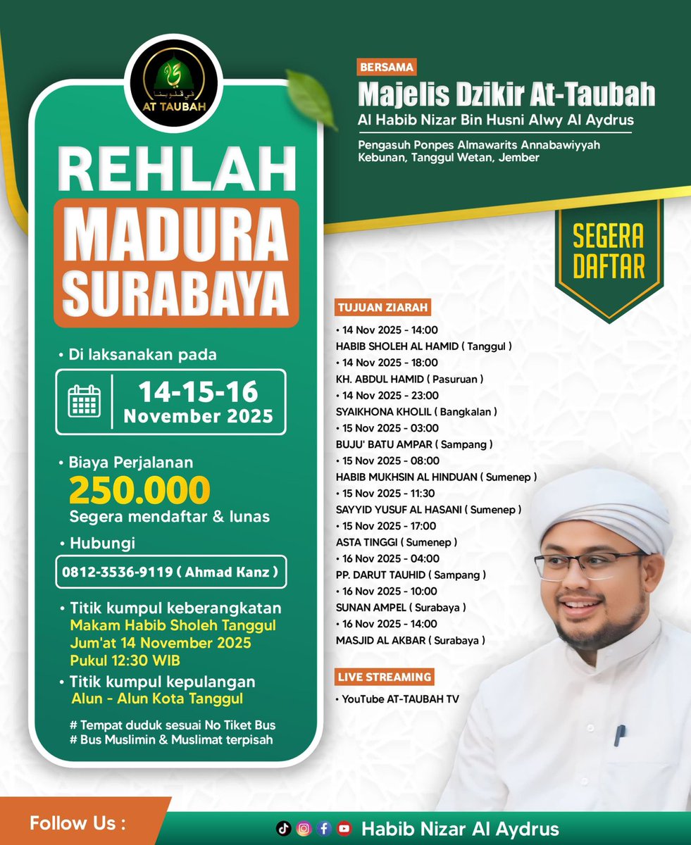 ARIS5U5ANT0's tweet photo. REHLAH [MADURA - SURABAYA] bersama MAJELIS DZIKIR AT-TAUBAH [Al Habib Nizar bin Husni Alwy Al Aydrus] https://t.co/WFqA4inCJs