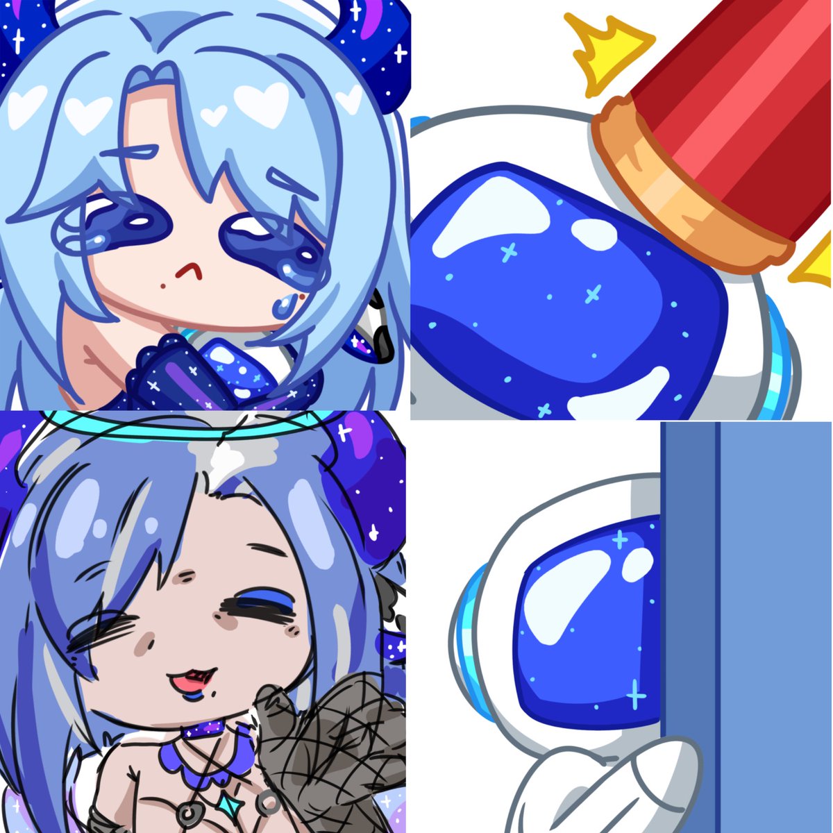 SleepingArtwork's tweet image. I wonder if people would be interested in me selling emotes in this kinda style one day. Still need to work on it a bit tho lol
#VGen #VGenOpen