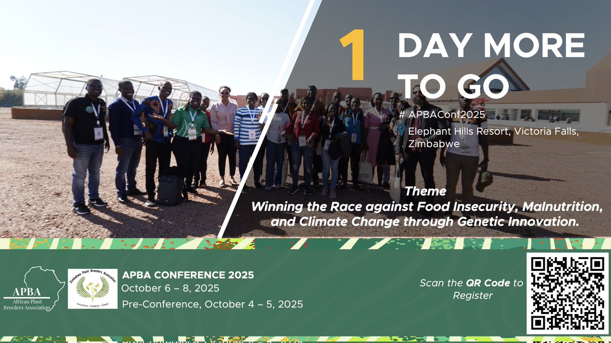 The much-anticipated 4th APBA Conference kicks off tomorrow! 

The plant breeding community will gather at Elephant Hills Resort, Victoria Falls, Zimbabwe, to explore the theme: “Winning the Race Against Food Insecurity, Malnutrition and Climate Change through Genetic Innovation"