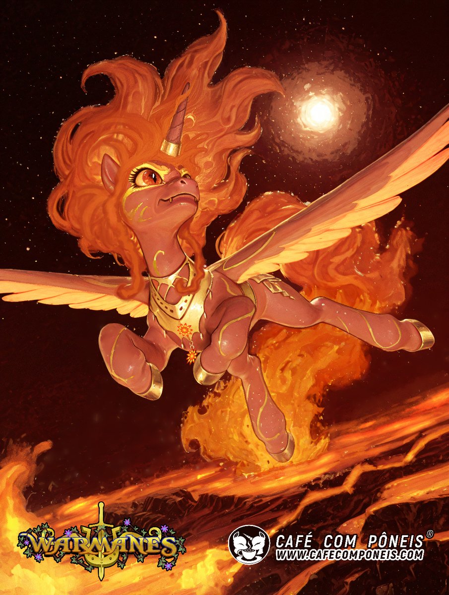 cafecomponeis's tweet photo. Through Fire And Flames~

Commissioned art for my friend Isaac.
~Calena
#warmanes #alicorn #pony #art https://t.co/t9PMRPWwi3