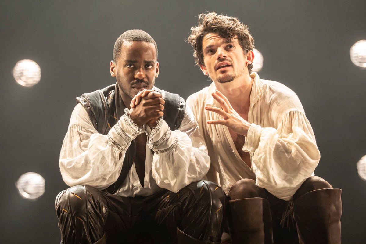BrigitteUhrmann's tweet photo. I love mindgames about what might have been. Shakespeare and Marlowe, collaboration, infatuation, spy recruiting? Who knows. #BornWithTeeth is clever, cheeky, funny, thrilling. #NcutiGatwa and #EdwardBluemel excel. https://t.co/5Ca2RZpVoG