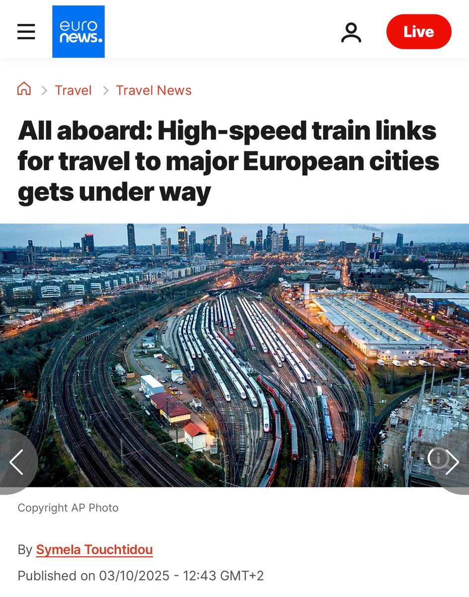 🚄 Brexit means Britain’s left off the map and cut off.

The EU is launching a Europe-wide high-speed rail network: 49,400 km linking every capital and major city at 250–350 km/h.

It’s the future of green travel and connection.

And we’re not on it thanks to Brexit 

#Brexit