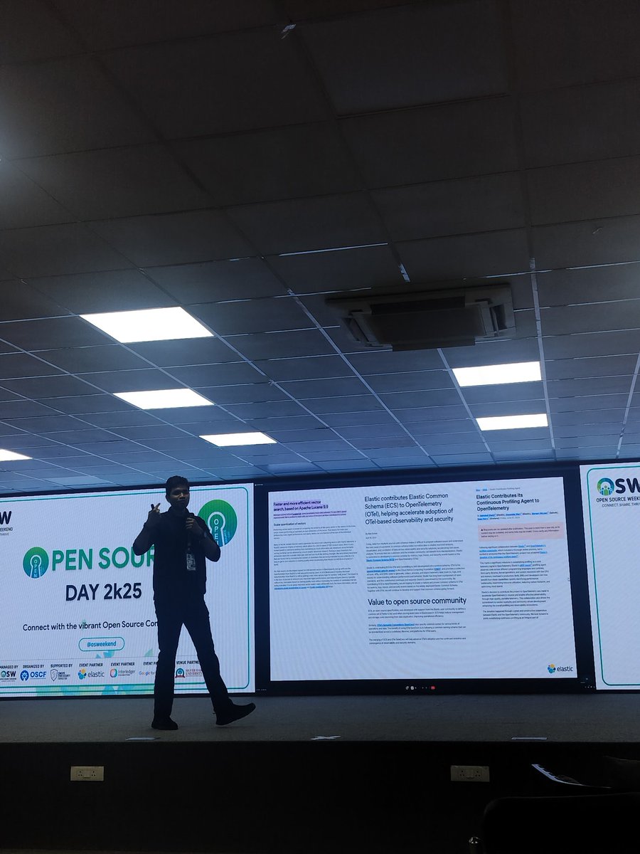 dishapanchasara's tweet image. That moment when your code finally runs and your profiler doesn’t crash: 🧘♂️✨
Huge shoutout to @som23x, Developer Advocate @Elastic, for an incredible deep dive on eBPF profiling — turning complex observability into pure enlightenment at #OpenSourceDay2k25 #Osday2025 @OSWeekend