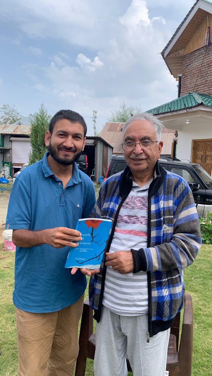 Tousi Raza presents his translation work( Wounds and whispers ) to me with love . A young writer , translator and poet . Wish him the best..Being an author I am impressed by his commitment to the development of the society in a positive manner . Within short time he is known.