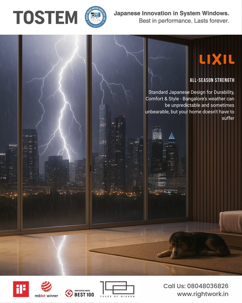 RightWorkDecor's tweet image. TOSTEM Aluminium Windows &amp;amp; Doors - All-Season Strength, All-Year Comfort – TOSTEM!

Standard Japanese Design for Durability, Comfort &amp;amp; Style - Bangalore&apos;s weather can be unpredictable and sometimes unbearable, but your home doesn&apos;t have to suffer. 

#TOSTEMWindows #japanese