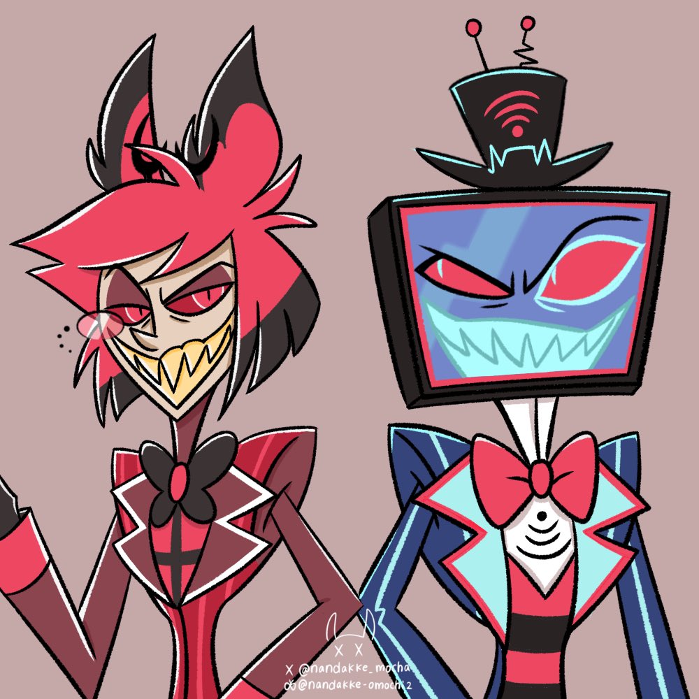 仲良くケンカしな😉

#HazbinHotel 
#HazbinHotelAlastor 
#HazbinHotelVox 
#HazbinHotelFanart