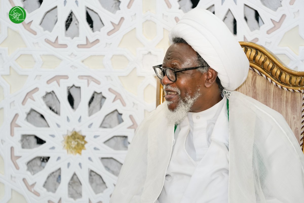 SZakzakyOffice's tweet photo. The leader of the Islamic Movement, Sheikh Ibraheem Zakzaky (H), yesterday, Saturday, October 4, 2025, received members of the Media Forum of the Movement at his residence in Abuja. https://t.co/8vyXogfi3u