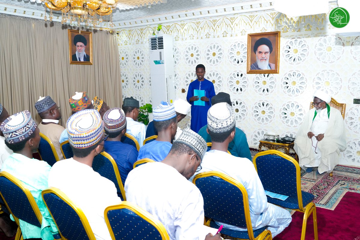 SZakzakyOffice's tweet photo. The leader of the Islamic Movement, Sheikh Ibraheem Zakzaky (H), yesterday, Saturday, October 4, 2025, received members of the Media Forum of the Movement at his residence in Abuja. https://t.co/8vyXogfi3u