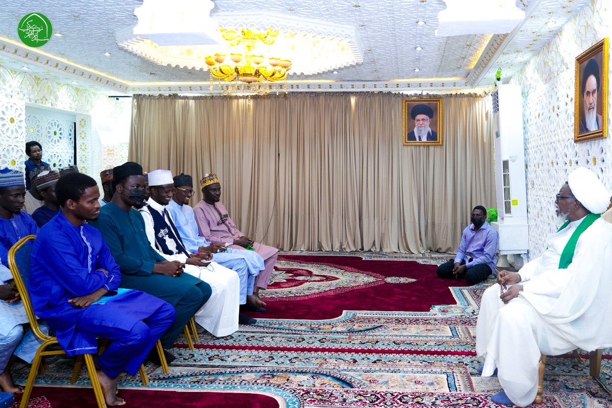 SZakzakyOffice's tweet photo. The leader of the Islamic Movement, Sheikh Ibraheem Zakzaky (H), yesterday, Saturday, October 4, 2025, received members of the Media Forum of the Movement at his residence in Abuja. https://t.co/8vyXogfi3u