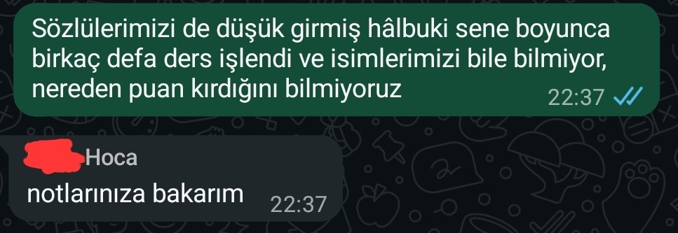 Lisede pkklı bir hoca vardı. Teröristleri "onlar da can, ideolojileri var" diye savunmaya çalışıyordu. Derste sarı torba şakaları yaptık, akıllı tahtaya Atatürk wallpaper koyduk, duvara atatürk portresi çaktık. 80lik sınavdan 15 aldık ama günün sonunda kadını okuldan kovdurduk