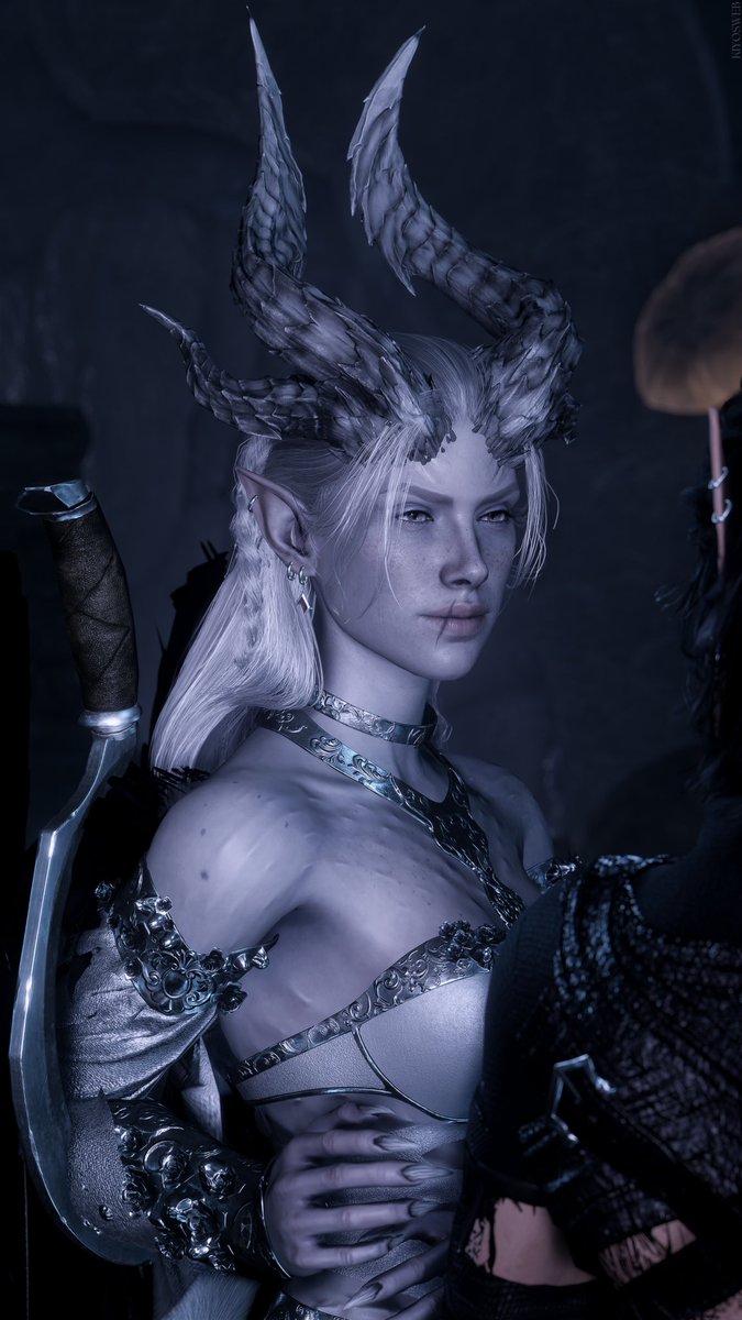 #TavQOTD what’s your favorite thing about them?

Her past like the lore and the fact that she's 1899 years old

I love that she's canonically Raegan's partner and A'jaal's sister, 2 durges of my bg3 moots that became my friends heheheheheheheh

Vp by <a href="/kiyosweb/">kiyo | gray-cliffgate 🍂</a> 🥰🥰