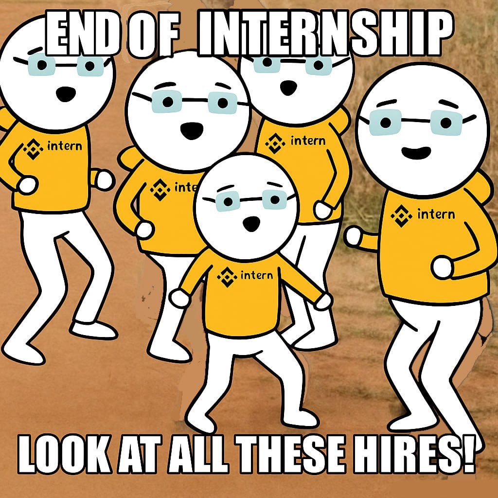 <a href="/Tintinx2021/">Tintin🏃🏻‍♀️‍➡️ █████</a> <a href="/JamesWynnReal/">James Wynn</a> <a href="/cz_binance/">CZ 🔶 BNB</a> <a href="/BNBCHAIN/">BNB Chain</a> CZ is an intern, does that mean James would become an intern of intern?