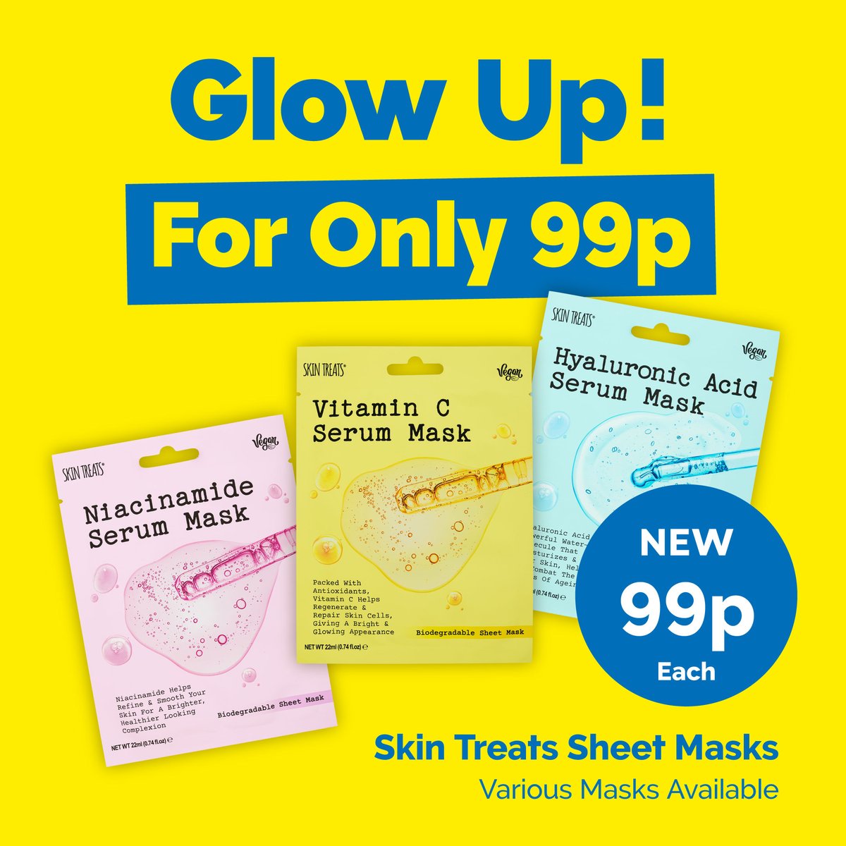 Poundstretcher1's tweet image. Give yourself a glow up for less with our NEW range of Sheet Masks 😍

 #newrange #facemasks #poundstretcher