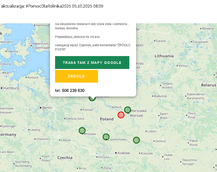 Świetna inicjatywa - mapa Polski z żywnoscią prosto od rolnika. 
Z pominięciem skupów, dystrybutorów i sklepów - 10 razy taniej. Powinniśmy za rok mieć pełną bazę.

link: cpk.xypl.pl/map-with-locat…