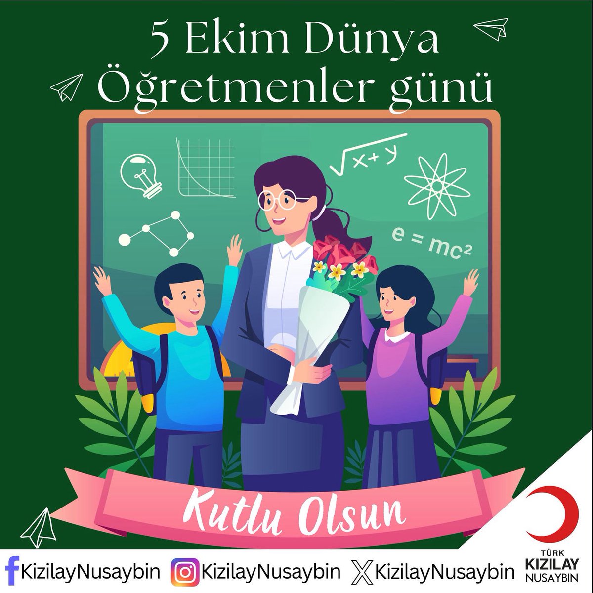 Çocuklarımızı sevgiyle ve özveriyle yetiştiren değerli öğretmenlerimizin 5 Ekim Dünya Öğretmenler Günü kutlu olsun.

#DünyaÖğretmenlerGünü