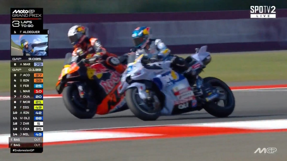 LambeResing's tweet image. Pedro Acosta salip Alex Marquez untuk naik ke P2

#MotoGP #IndonesianGP