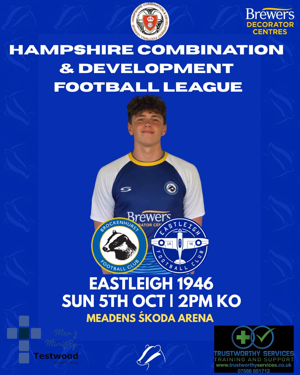 ⚽ MATCHDAY TODAY ⚽

Sunday 5th October 2025
<a href="/Brock_FC/">Brockenhurst FC</a> U18 v <a href="/EastleighFC/">Eastleigh FC</a> U18
<a href="/HantsCombLeague/">Hampshire Combination & Development League</a> West Division 
<a href="/MeadensSkoda/">Meadens ŠKODA</a> Arena
2pm ko

Free Entry &amp; Clubhouse Bar Open from Midday

#upthebadgers
