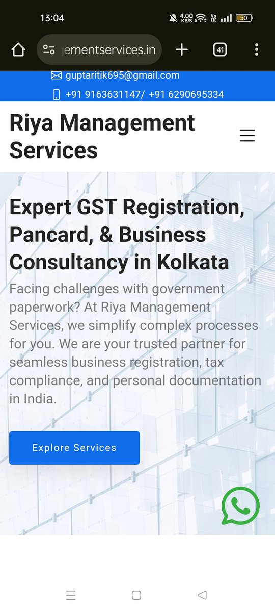 Mousam_Learning's tweet image. Built and launched a freelance project  Riya Management Services 🖥️
A consultancy site helping with GST, business setup, PAN/Aadhaar &amp;amp; more.
Handled everything from design to SEO solo.
Feels good seeing ideas go live 💪

🌐 riyamanagementservices.in

#WebDev #Freelance #Startup