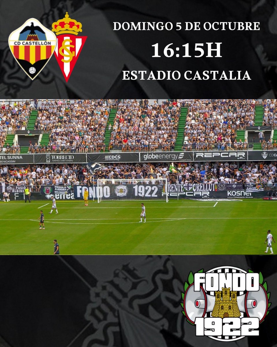 CD Castellón - Real Sporting de Gijón 

🗓️ 5 de octubre
🕣 16:15
📢 ¡Nos vemos en Castalia!