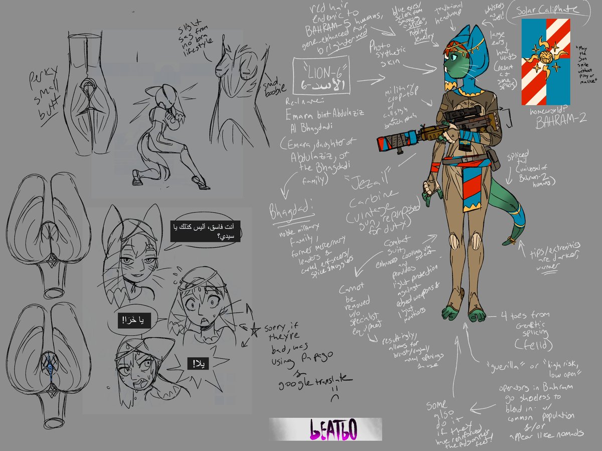 Beatbo (@boopbeat) on Twitter photo Character Creation study:
used trace studies for the reverse gunshot and expression foundations.
Study was to take a basic reference, like the Fremen, and try to put a twist on it as quick and as thoroughly as I could.
Also I don't speak Arabic so sorry if my translation's bad Character Creation study:
used trace studies for the reverse gunshot and expression foundations.
Study was to take a basic reference, like the Fremen, and try to put a twist on it as quick and as thoroughly as I could.
Also I don't speak Arabic so sorry if my translation's bad